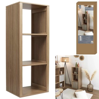 Etagère de rangement 3 cases Saulk en bois - Marron