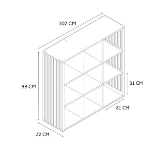 Etagère de rangement 9 cases Saulk en bois - Marron