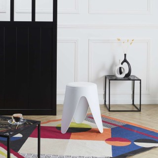 Tabouret d'appoint empilable Emma - Blanc