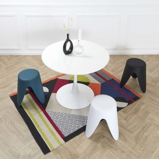 Tabouret d'appoint empilable Emma - Blanc