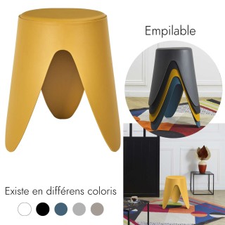 Tabouret d'appoint empilable Emma - Jaune