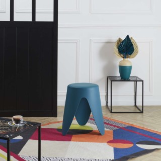 Tabouret d'appoint empilable Emma - Bleu canard