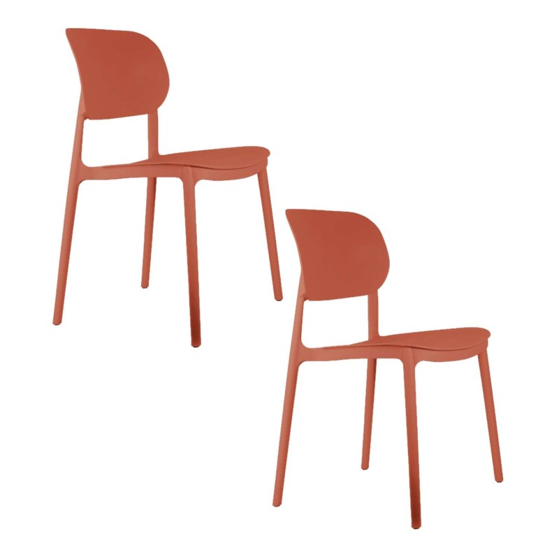 Lot de 2 chaises design Cheer - Terracotta