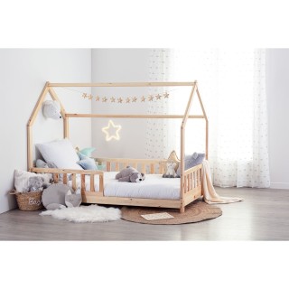 Lit cabane Bosco pour enfant - 90 x 190 cm - Marron