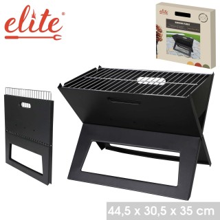 Barbecue à charbon pliable - L. 44,5 x l. 30,5 cm - Noir