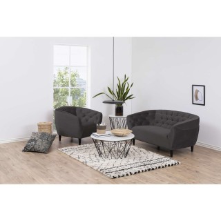 Fauteuil Ria en velours - 1 place - Gris foncé