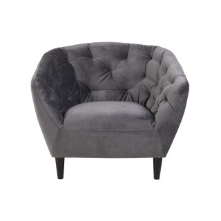 Fauteuil Ria en velours - 1 place - Gris foncé