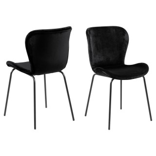 Lot de 2 chaises Léonce en velours et métal - Noir