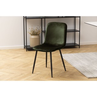 Lot de 4 chaises Kate en velours et métal - Vert