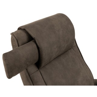 Fauteuil Hailey avec accoudoirs et repose pieds - Taupe