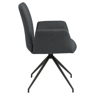 Fauteuil de table Lou en tissu - Gris foncé