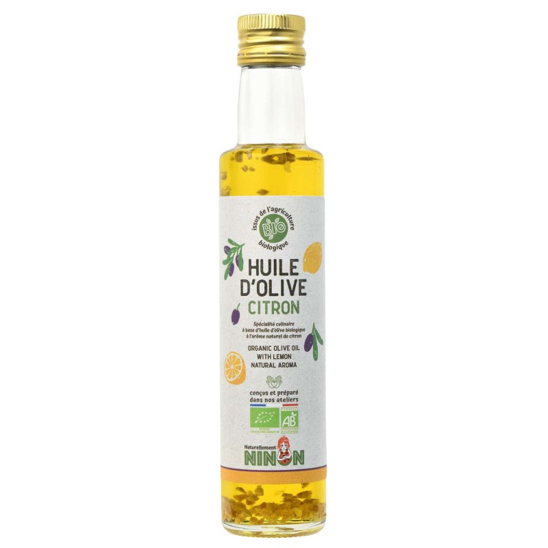 Huile d’olive extra vierge citron BIO - Bouteille 250ml