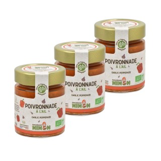 Lot 3x Poivronnade à l’ail BIO - Pot 130g