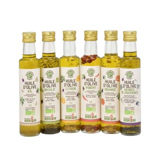 Lot 3x Huile d’olive extra vierge ail BIO - Bouteille 250ml