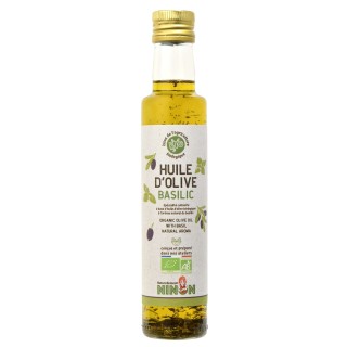 Lot 3x Huile d’olive extra vierge basilic BIO - Bouteille 250ml