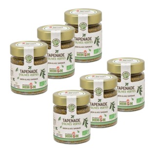 Lot 6x Tapenade d'olives vertes BIO - Pot 130g