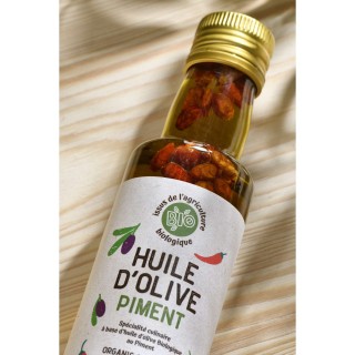 Lot 6x Huile d’olive extra vierge piment BIO - Bouteille 250ml