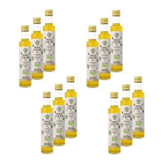 Lot 12x Huile d’olive extra vierge ail BIO - Bouteille 250ml