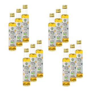 Lot 12x Huile d’olive extra vierge citron BIO - Bouteille 250ml