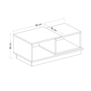 Table basse 2 niches Zéline en bois - Anthracite et beige