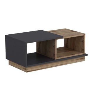 Table basse 2 niches Zéline en bois - Anthracite et beige