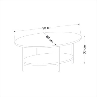 Table basse 1 étagère Ombeline en bois - Beige et blanc