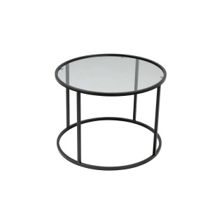 Table basse Solsiste en verre - Diam 80 cm - Noir