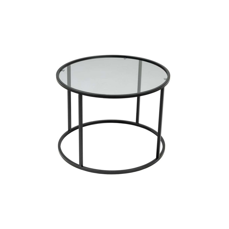 Table basse Solsiste en verre - Diam 80 cm - Noir