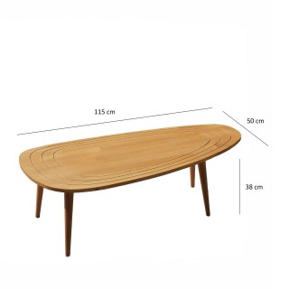 Table basse Théodore en bois massif - Beige