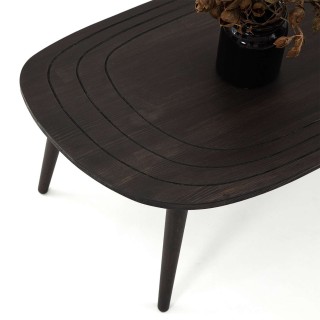 Table basse Théodore en bois massif - Gris foncé