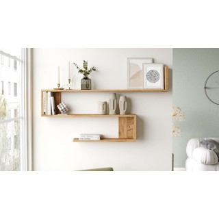 Etagère murale 3 tablettes Oscillia en bois - Beige