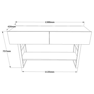 Console 2 niches fermées Soléa en bois - Beige et noir