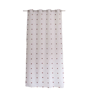 Voilage plumetis - 140 x 240 cm - Bordeaux et blanc