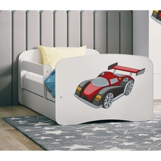 Lit Babydreams Voiture de course simple - Kocot Kids - 70 x 140 cm - Blanc