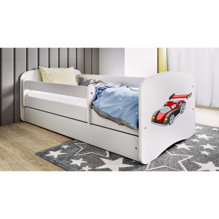 Lit Babydreams Voiture de course avec matelas - Kocot Kids - 70 x 140 cm - Blanc