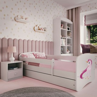 Lit Babydreams Licorne avec matelas et tiroir - Kocot Kids - 70 x 140 cm - Blanc