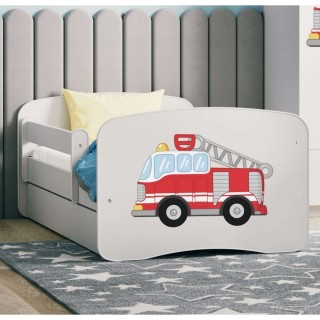 Lit Babydreams Pompiers avec matelas - Kocot Kids - 70 x 140 cm - Blanc