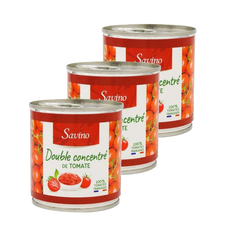 Lot 3x Double concentré de tomates - Conserve 600g