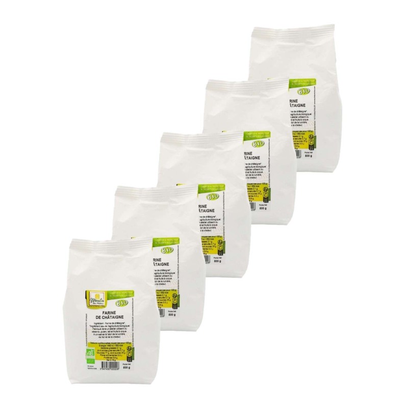 Lot 5x Farine de châtaigne BIO - Sachet 2,5kg