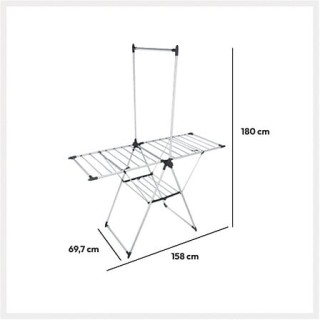Séchoir à linge avec portant - 21 m d'étendage. dimensions