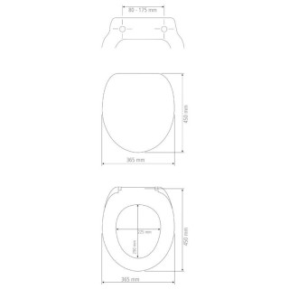 Abattant WC thermoplast design Terrazzo - Gris dimensions