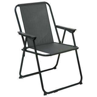 Chaise de camping pliable Grecia - Noir