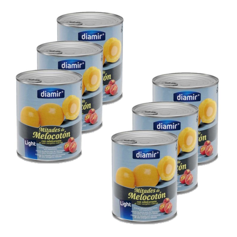 Lot 6x Pêche sans sucre - Boîte 800g