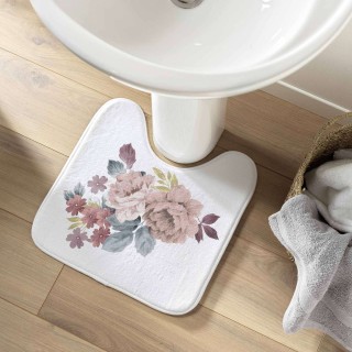 Abattant et tapis WC Pasadera - Blanc et rose