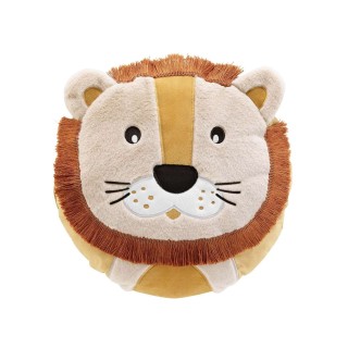 Coussin enfant en forme de lion - Diam. 40 cm - Orange