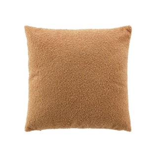 Coussin déhoussable BELI - Bouclette unie - 45 x 45 cm - Camel