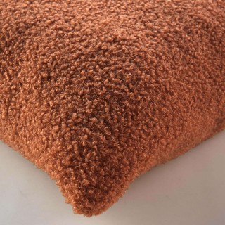 Coussin déhoussable BELI - Bouclette unie - 45 x 45 cm - Terracotta