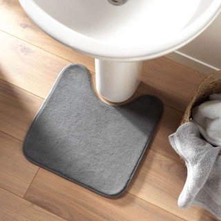 Tapis contour WC Berkeley - 45 x 45 cm - Gris anthracite