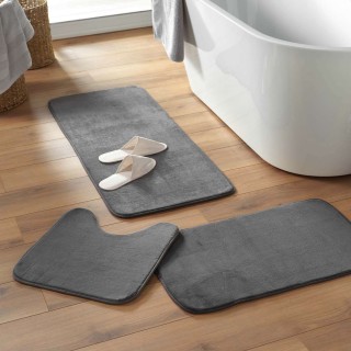 Tapis contour WC Berkeley - 45 x 45 cm - Gris anthracite