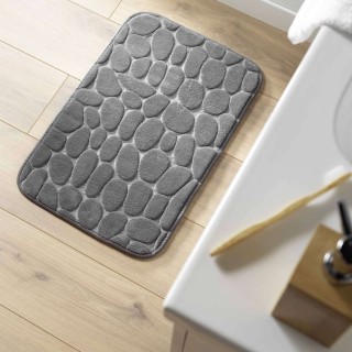 Tapis de bain à mémoire de forme Galet - 50 x 80 cm - Gris anthracite